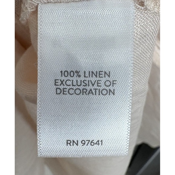 J.Jill Love Linen Embellished Beaded Blouse Womens Size 1X Long‎ Sleeves Pleated - Picture 5 of 5